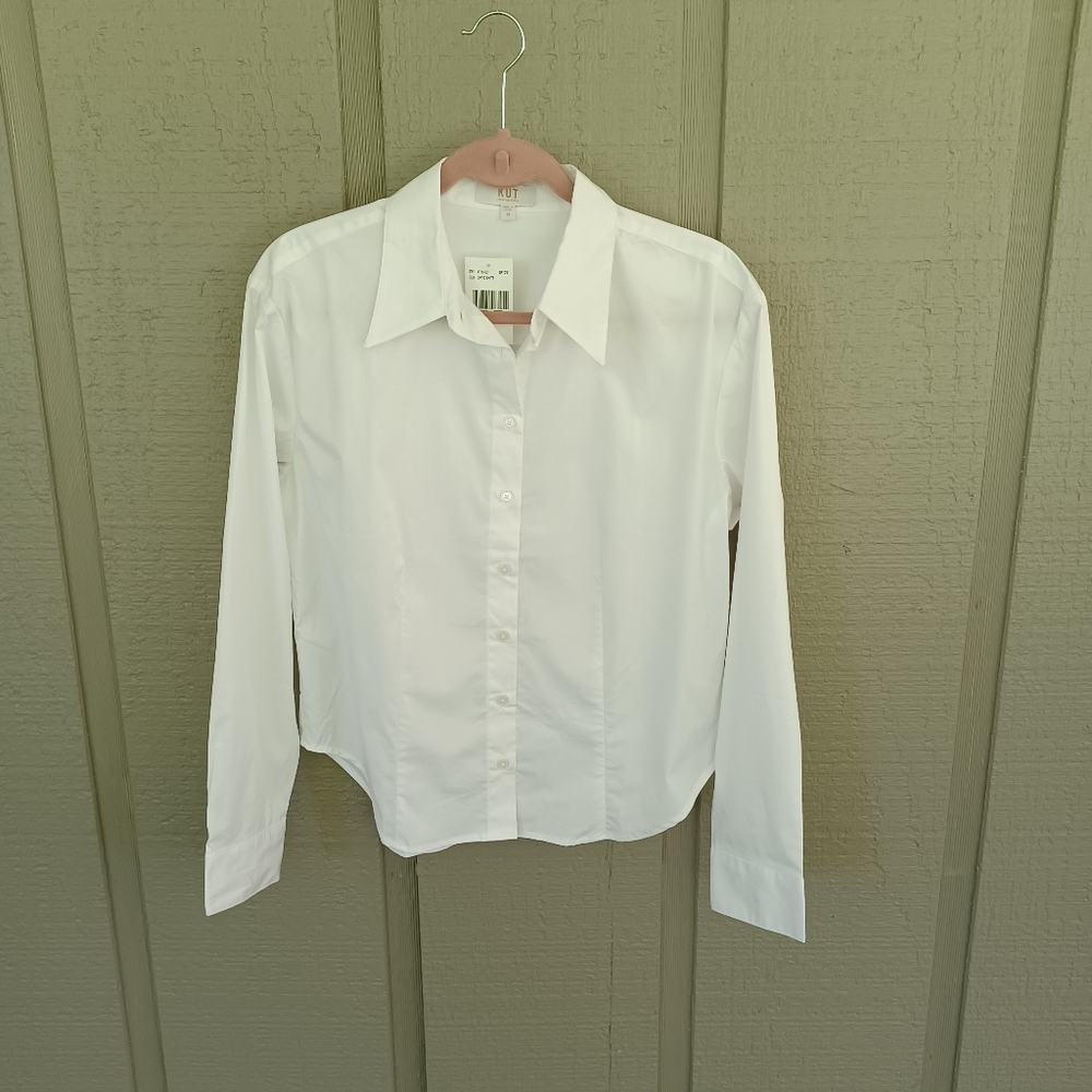 Kut from the Kloth White Button-Up Shirt